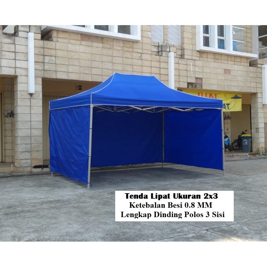 Tenda Lipat Ukuran 2x3 Besi Premium Lengkap Dinding Polos 3 Sisi