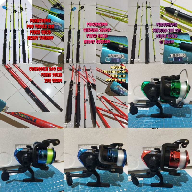 Set Pancing JORAN Fiber Solid, REEL Bonus Senar, antena Don bosco, Solid Fukushima Crocodile Shizuka Protackle Fiber Solid(jual terpisah)