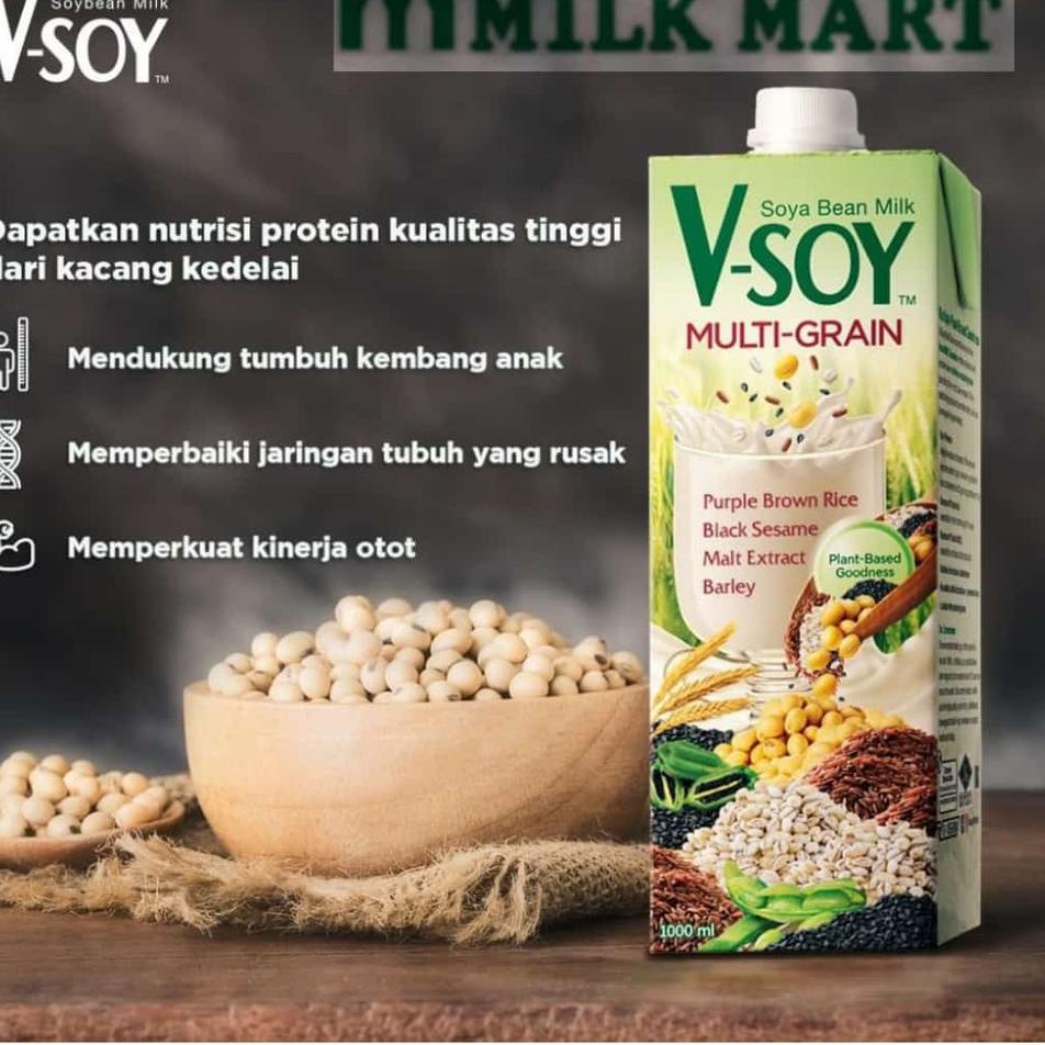 

Belanja Mantap Vsoy Susu Kedelai Original / Multi Grain | V-soy Soya Milk 1 Liter UHT - Multi Grain