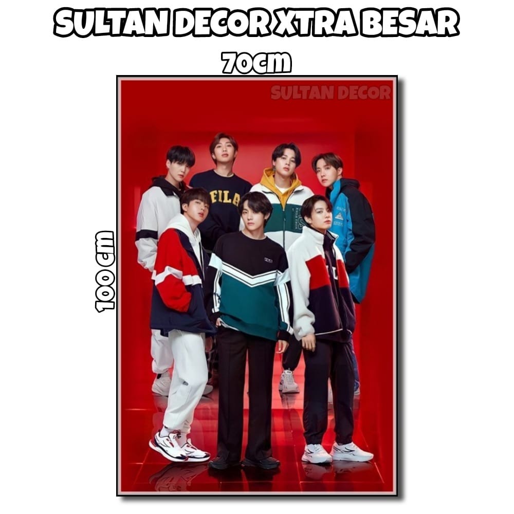 LUKISAN POSTER CETAK BTS XTRA BESAR UKURAN 100X70CM 150X100CM HIASAN DINDING KPOP BTS / POSTER BTS S