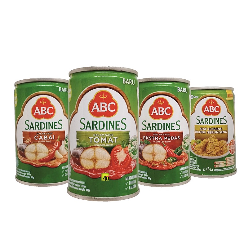 

ABC Sardines Dalam Saus - Sarden Kemasan Kaleng Kecil 155g