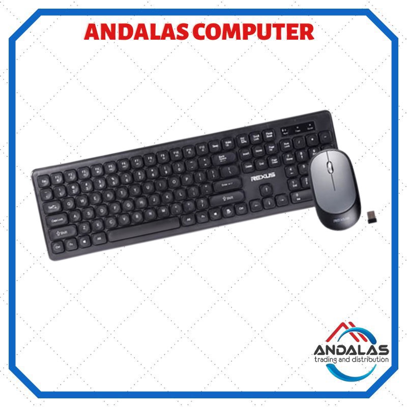 PAKET KEYBOARD MOUSE WIRELESS COMBO REXUS KM8 KOMPUTER PC