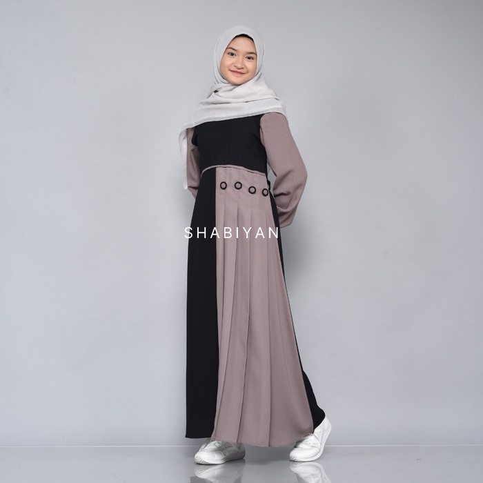 Shabiyan.id 388 Gamis Remaja Moscrepe Polos Kombinasi