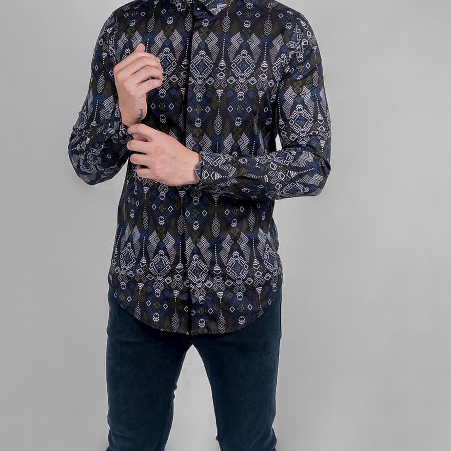 ☼ DGM Fashion Kemeja Batik Songket Pria Batik Pria Lengan Panjang Batik Premium Batik Songket ✼