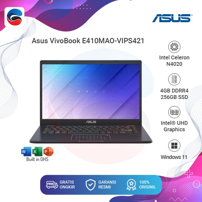 ASUS Laptop E410MAO VIPS421 / Intel Celeron N4020 / 4GB / 256GB / Win 11
