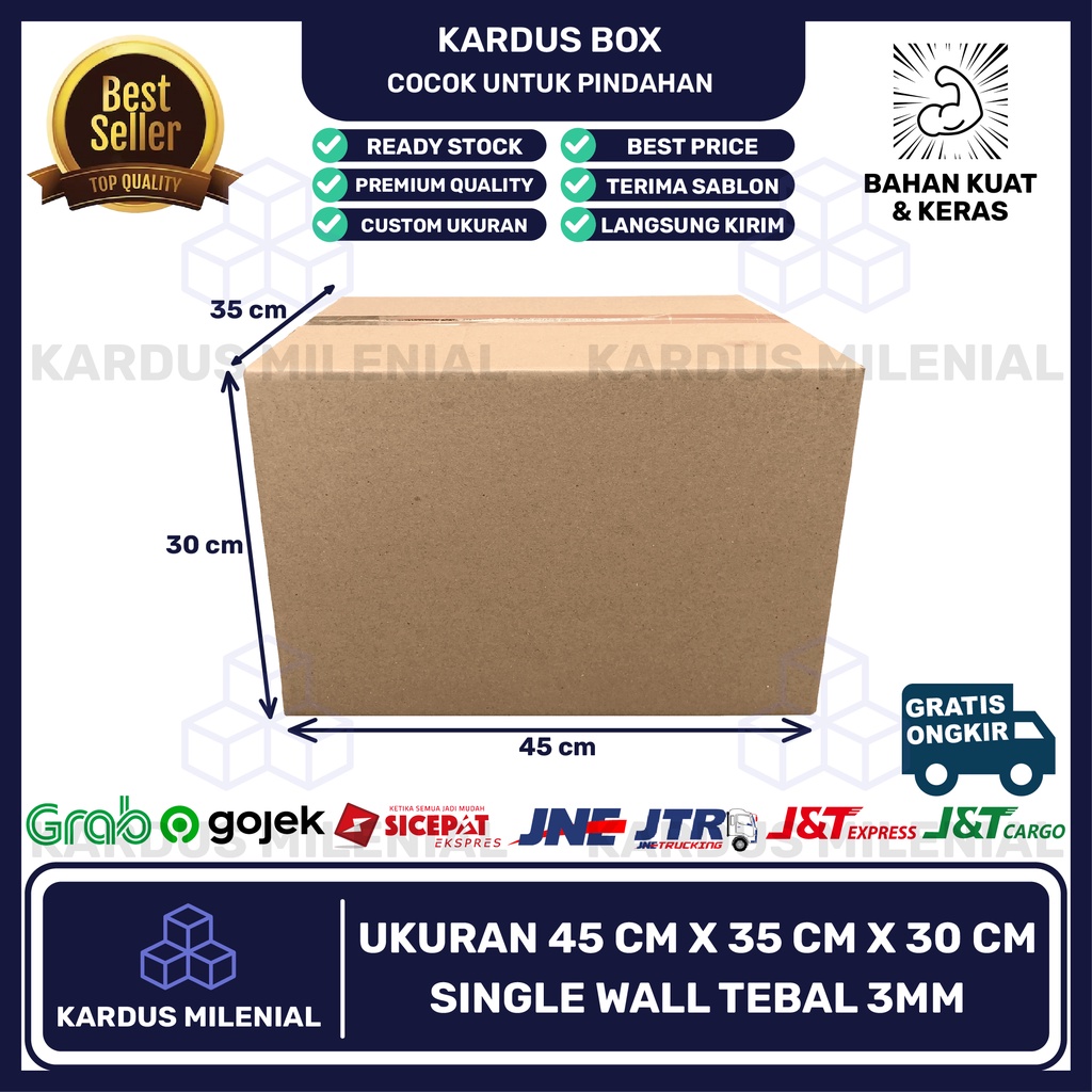 

KARDUS BESAR PACKING 45X35X30 COCOK UNTUK PINDAHAN KOST/RUMAH