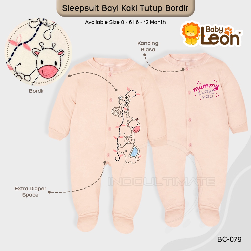 Jumpsuit Bayi Kaki Tertutup Lengan Panjang Jumper Bayi Perempuan Newborn Baju Bayi Perempuan Baby Sleepsuit BC-079 Baju Tidur Bayi Jumpsuit Panjang Kaki Tutup Pakaian Bayi