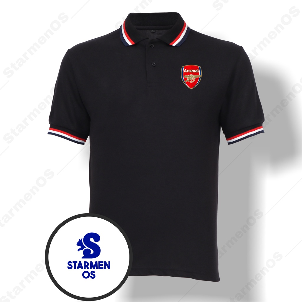 Kaos Wangki Polo T-Shirt Pria Kerah 3 List Logo ARSENAL