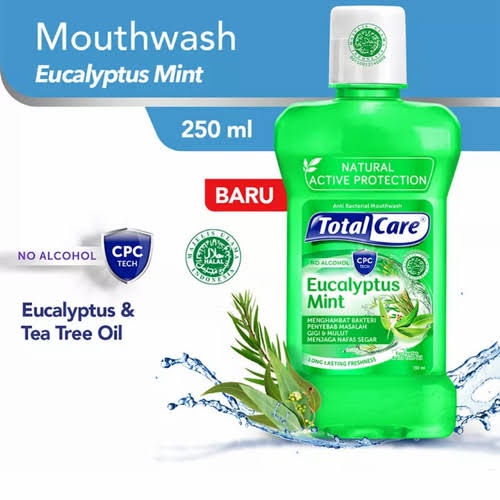 Total Care Eucalyptus 250ml / Pepsodent Active Defence 300ml Obat Kumur ORIGINAL-BPOM