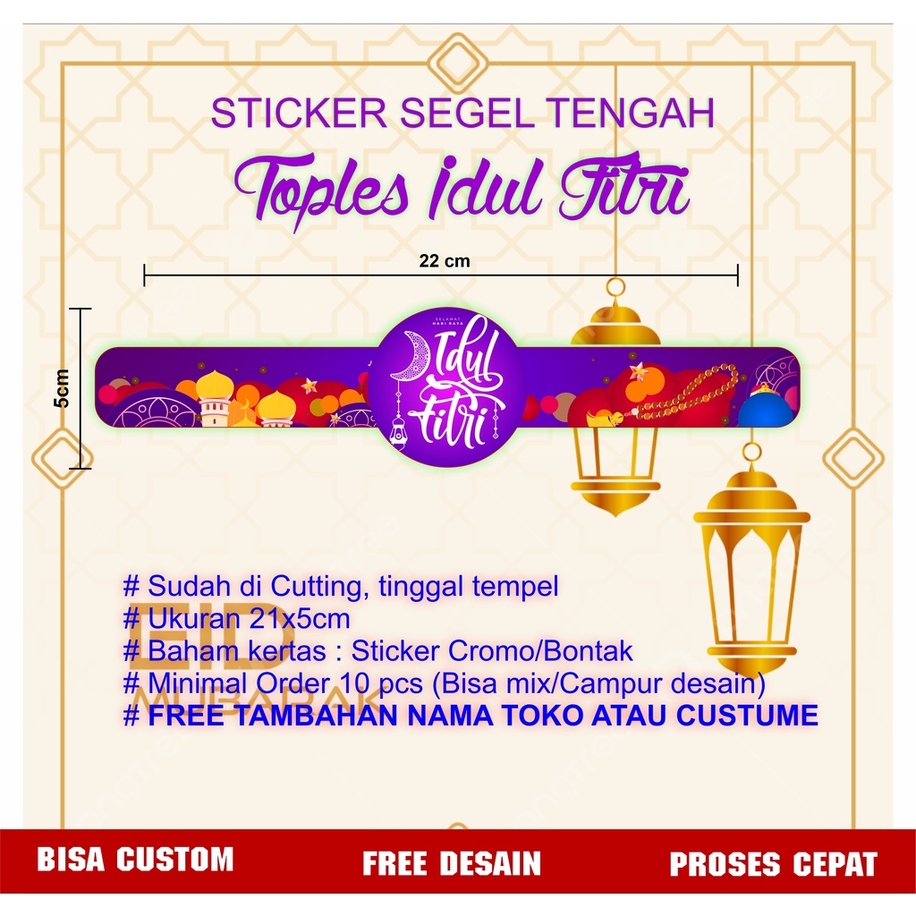 

Stiker Segel TenggahToples Idul Fitri Ekonomis I Stiker Kemasan Kue