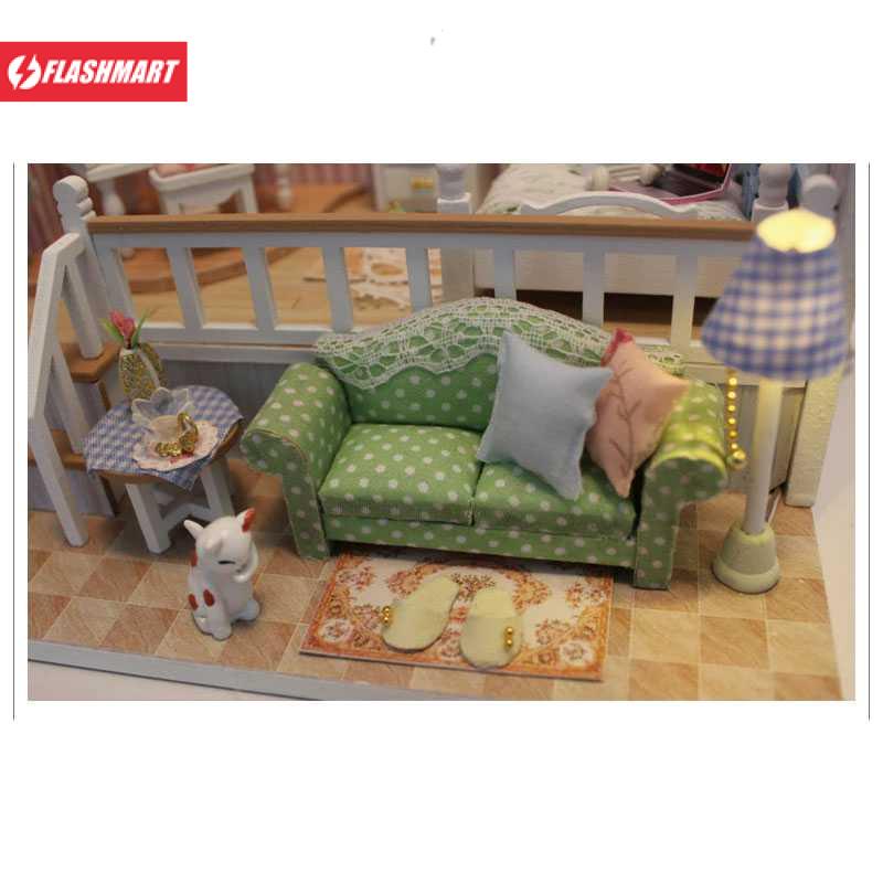 Flashmart Cute Room Miniatur Rumah Boneka 3D DIY 1:24 with Cover - M026