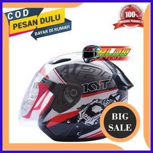 perkakas PROMO BIG SALE KYT DJ MARU MOTIF SERI SE WORLD GP ORIGINAL HELM HALF FACE SNI TERLARIS 140Z