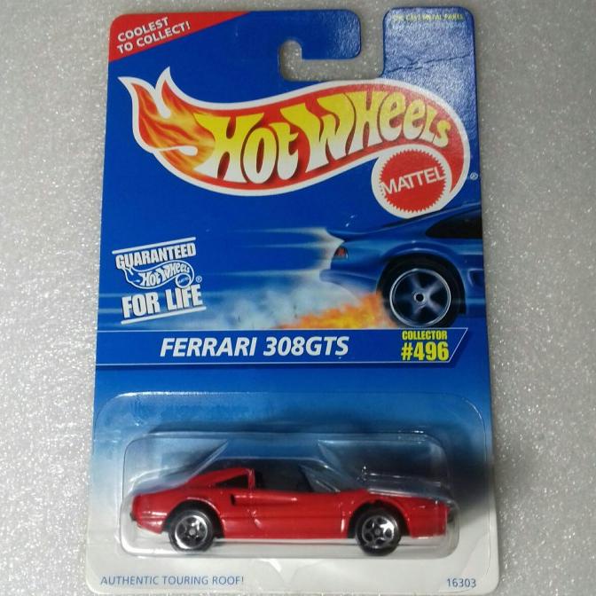 HOT WHEELS FERRARI 308GTS. BLUE US CARD 1995. COOLEST TO COLLECT. RARE