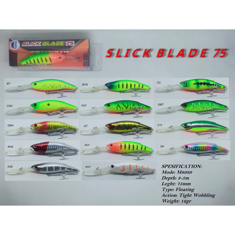 Lure SOTELO SLICK BLADE 75 (7.5cm / 12gr / Depth 3m-5m) FLOATING