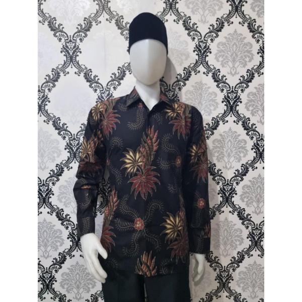 Baju Batik Pria Katun Sragen Yogya Premium Fouring Katun Kemaja Batik Panjang laki-laki Motif Terbaru