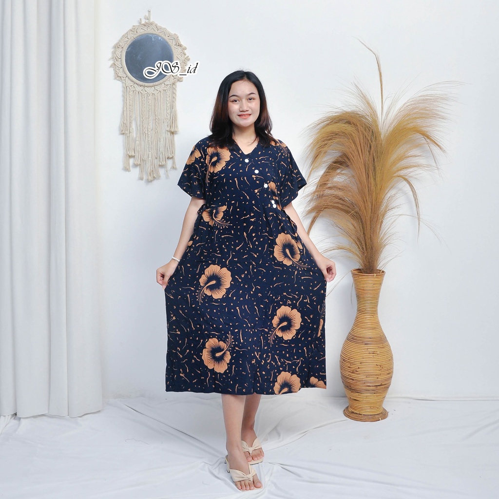 Baju Daster Dress Kimono Piyama Kareen Serut Dada Tidur Remaja Wanita Tali Samping Kanan Kiri Busui Bumil Kancing Depan Rayon Grade A