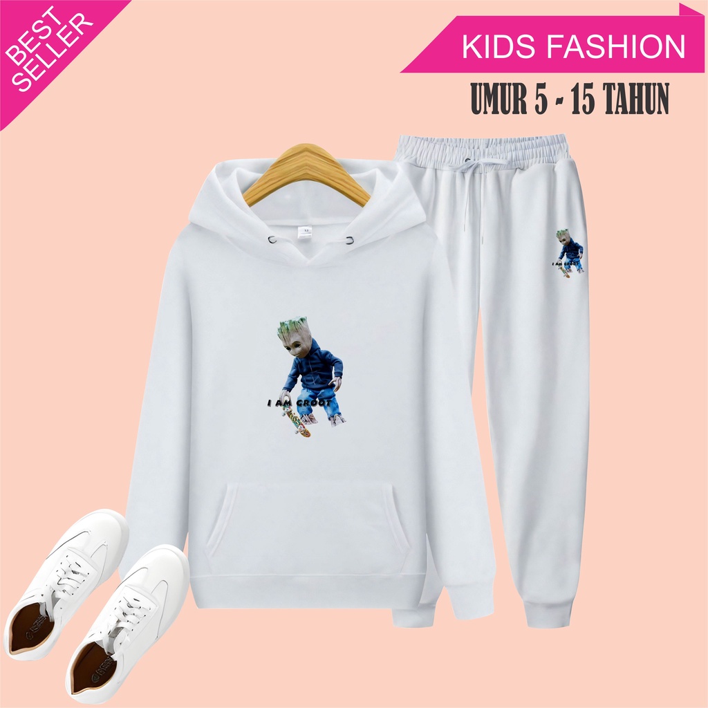 MCL - Setelan Anak Sweater Hoodie I AM GROOT