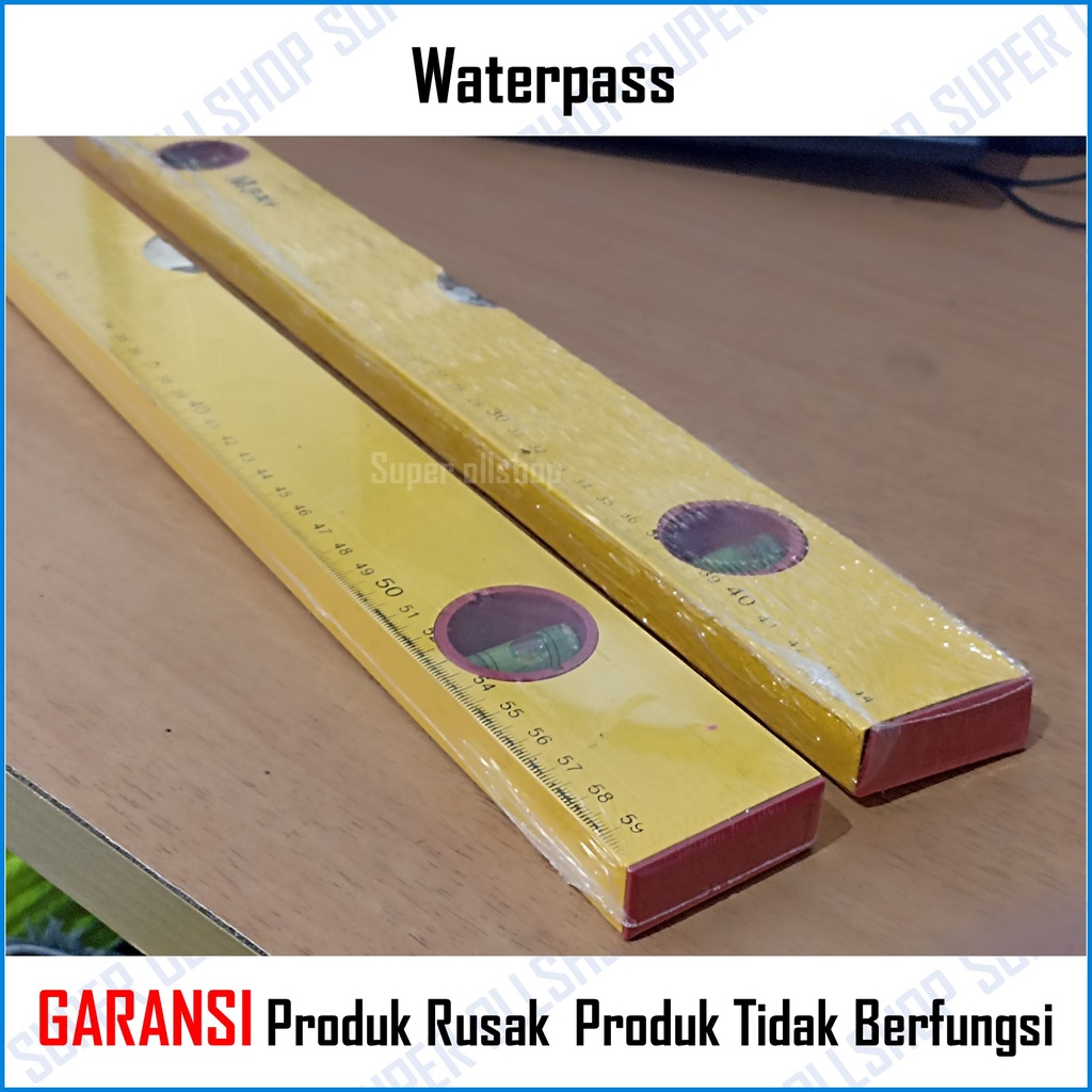 Waterpass Aluminium 18 Inch 45 Cm / Water Pas Panjang 24 Inch 60 Cm Alat Ukur Penggaris