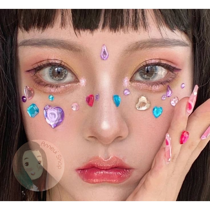 Crystal Diamond Make Up Sticker Rhinestone Nail Art Rhinestones Manik-manik Mutiara Kilap Craft Kosmetik Hiasan Kuku Eye Korean Make Up Handphone Decorations Wedding Party Cosplay Flat Back Gems Bead Diamond Swarovski Transparan Mix Color Rainbow