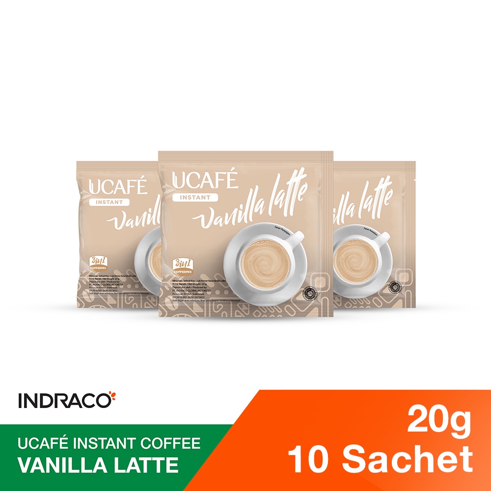 

UCAFE Instant Coffee Vanilla Latte R10 (10 sachets x 20g) | Kopi Instan