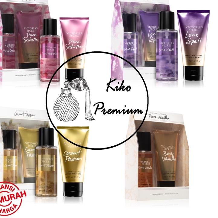 ● Victoria’s Secret Mist and Lotion 75ML Gift Set Pure Seduction Love Spell Coconut Passion Bare Van