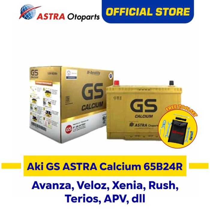 AKI GS ASTRA CALCIUM 65B24R MOBIL AVANZA, VELOZ, XENIA, RUSH, TERIOS ORIGINAL BEST QUALITY