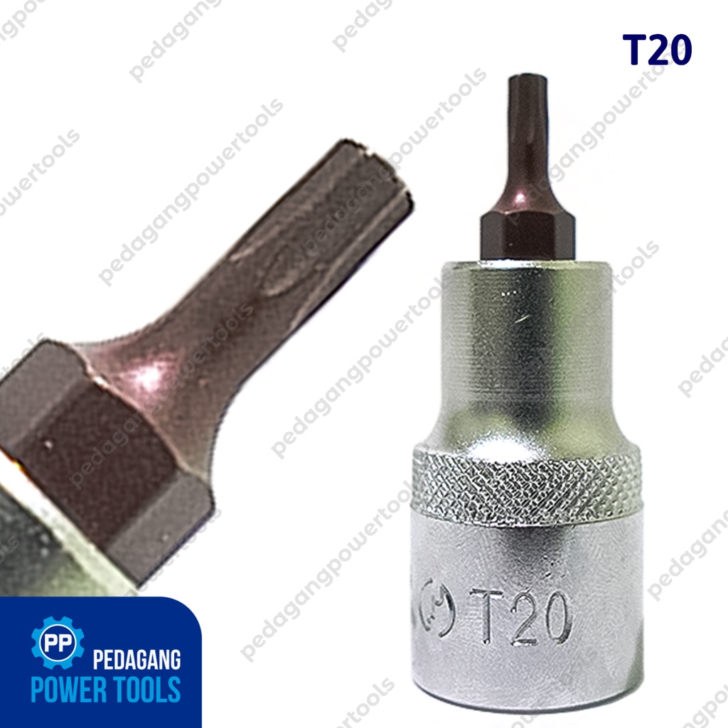 LIPPRO TT-T20 STAR BIT SOCKET 1/2&quot; INCH SHORT MATA SOK KUNCI L BINTANG