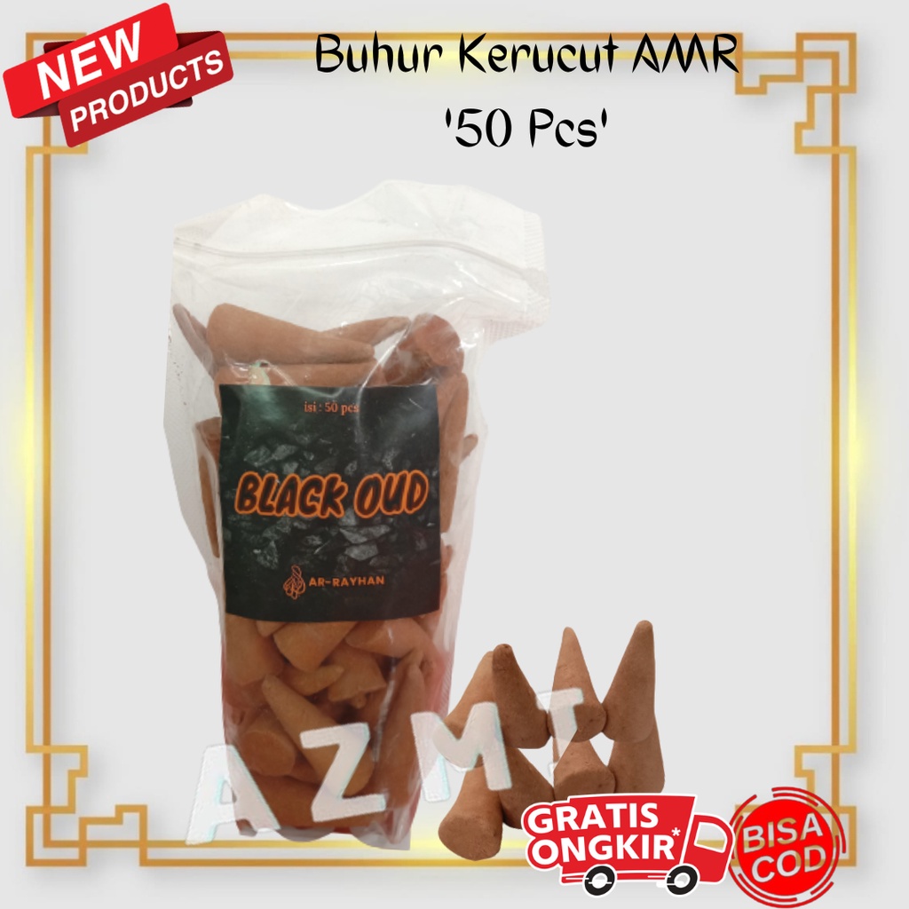 Dupa Bukhur Buhur Kerucut Aromaterapi Arab Black Oud Isi 50pcs AMR Premium Quality