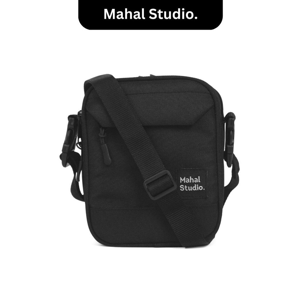 Mahal Studio PRISMA Tas Selempang Kecil Pria Sling Bag Slempang Eksklusif Multifungsi Anti Air Black
