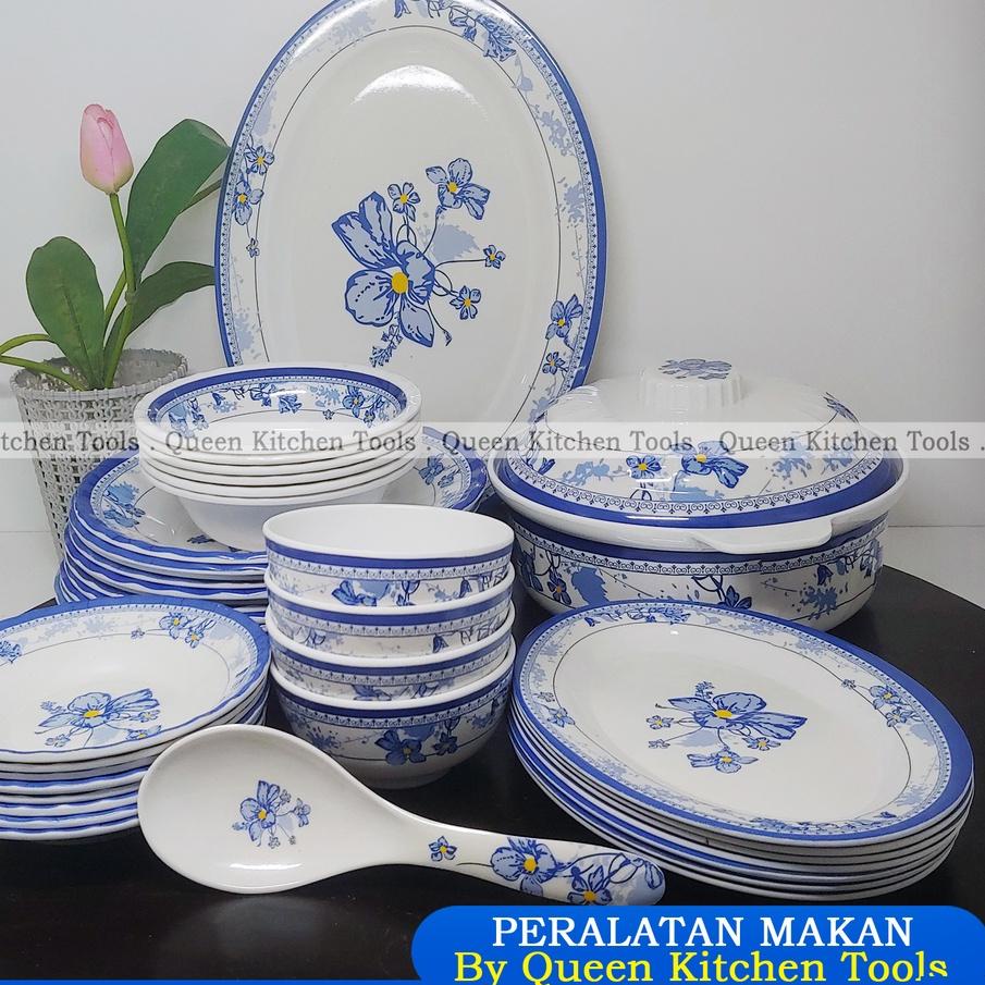 ○ 1 Set Peralatan Makan Melamin Korea | Original | Dilengkapi Mangkuk dan Piring ➱