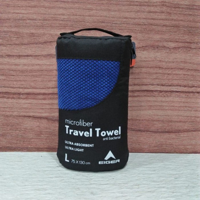 Terlaris Travel Towel Microfiber Eiger Size L Blue - Handuk Eiger