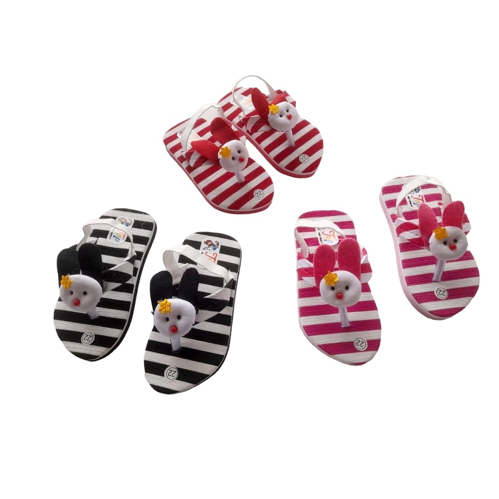 sandal anak baby perempuan motif salur lucu