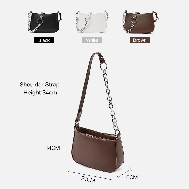 Bostanten Tas Bahu Wanita Tas Selempang Model Rantai Tebal Tas Fashion