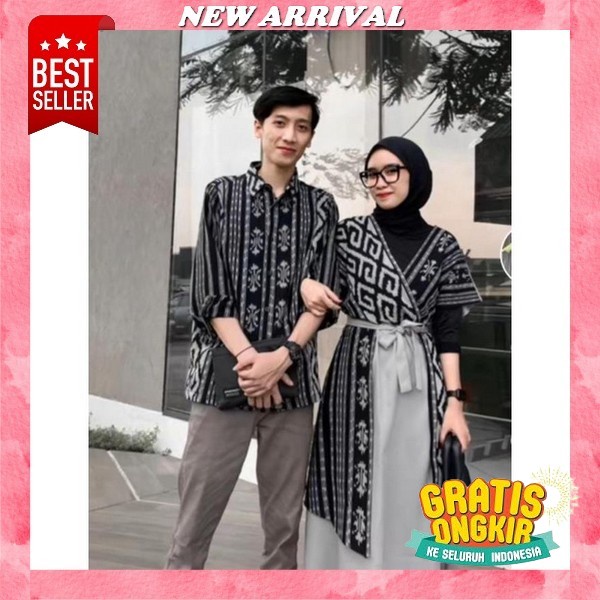 Wou Batik Premium - Gamis Batik Couple Marwa Gamis A-Line Syari Lebaran Dan Kondangan Kekinian Bahan