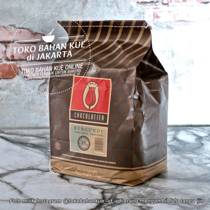 

Tulip burgundy Pure Dark Cocoa Powder Coklat Bubuk Cokelat 2,5kg/1sak