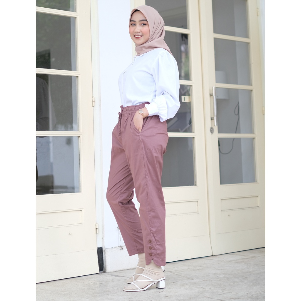 NHM Celana Wanita CINDY PANTS Katun streetch, Celana Formal Casual