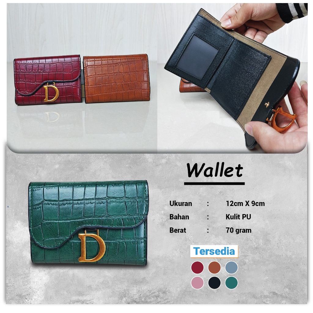 Dompet Lipat Wanita Mini Kecil Korean Fashion Style Dompet Cewek Import Kasual Women Wallet PU Satu7an D63