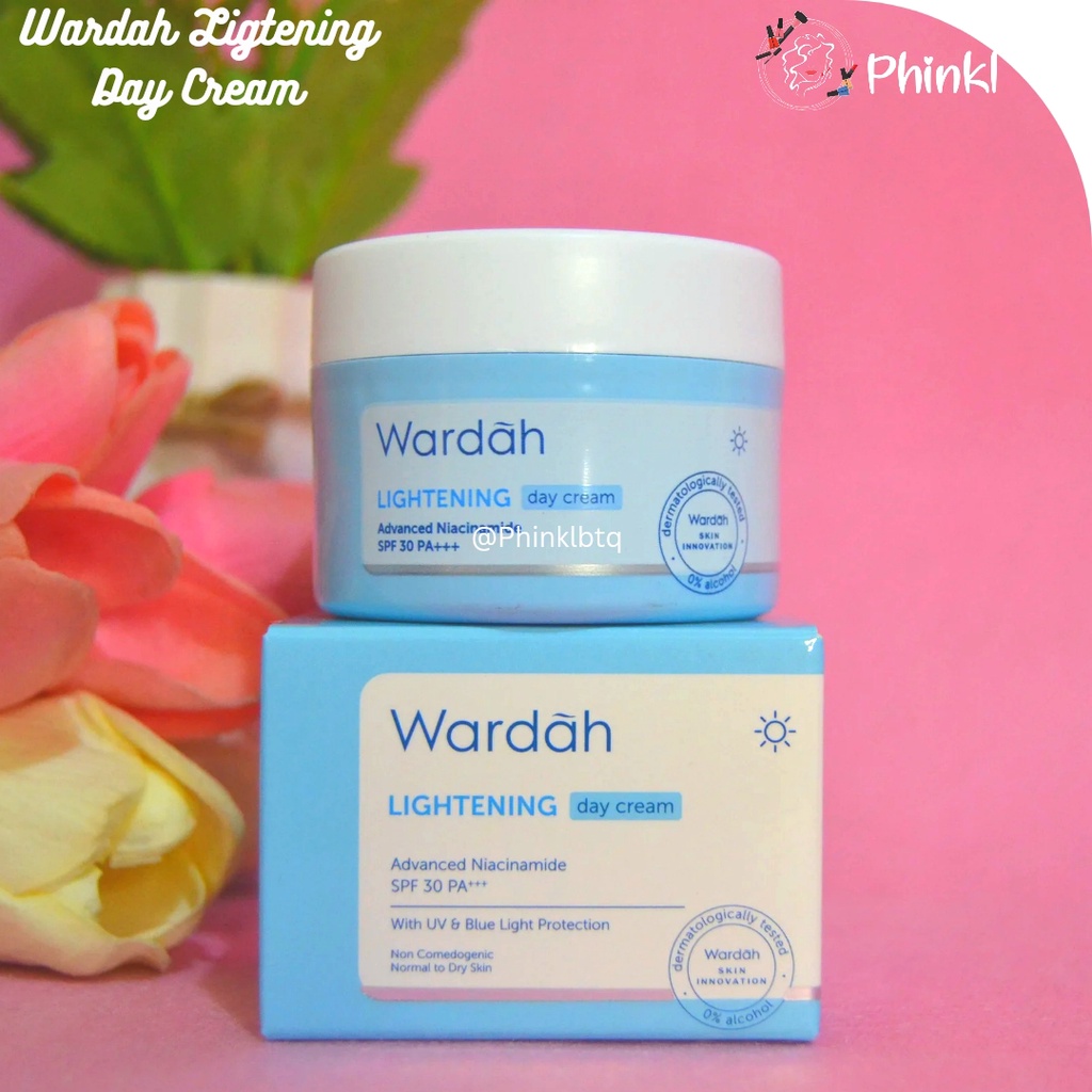 `ღ´ PHINKL `ღ´ ᘺᗩᖇᕲᗩᕼ Wardah night cream biru lightening moisturizer pelenbab wajah