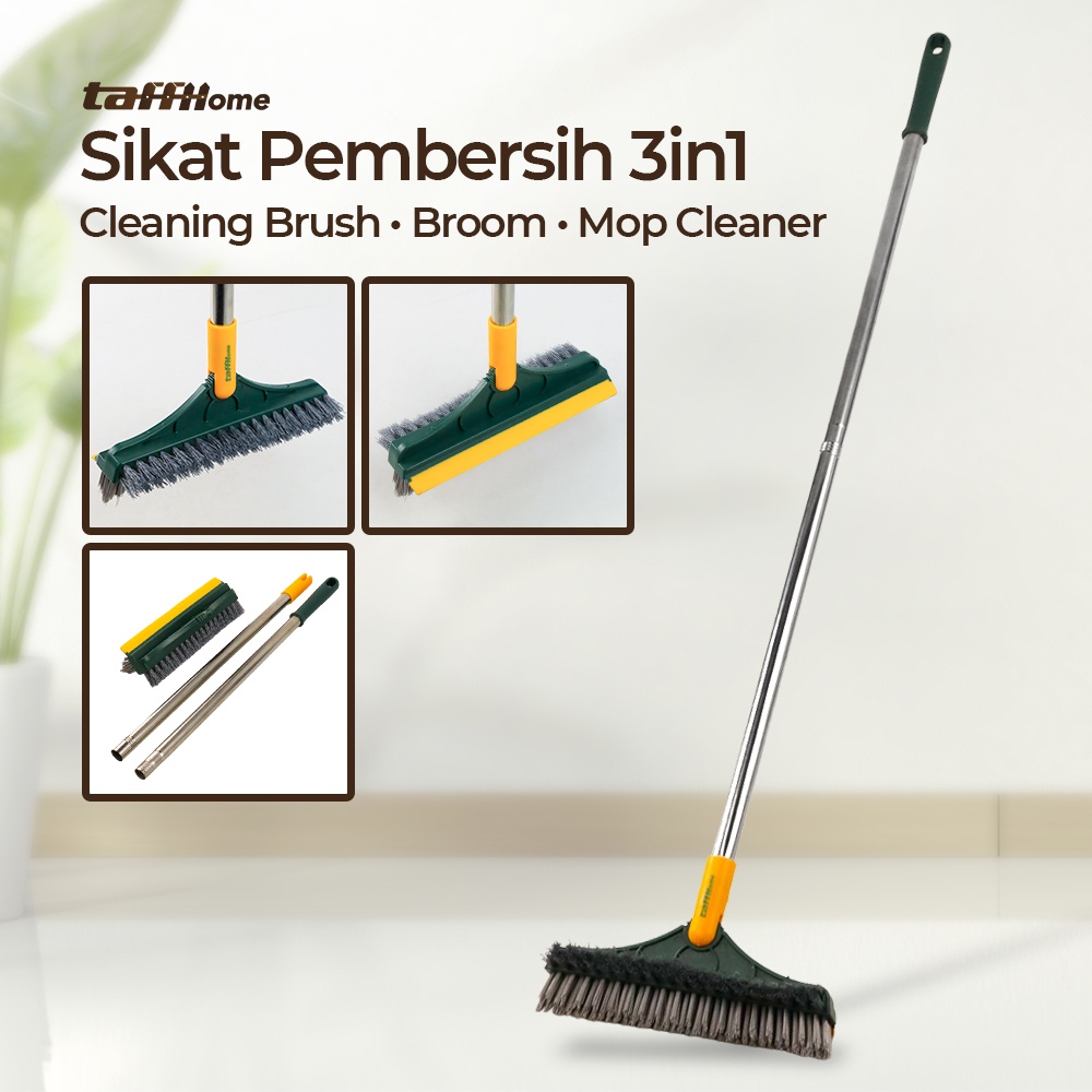 TaffHOME Cleaner Sikat Pembersih 3in1 Cleaning Brush Broom Mop Cleaner - UR378 - Green/Yellow