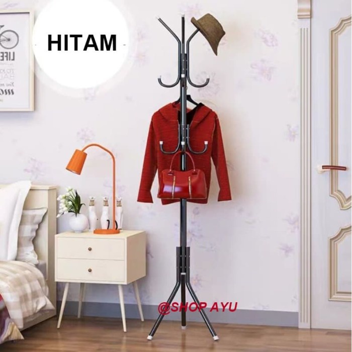 Gantungan Baju Stand Hanger Unik Kayu Tas Best Seller Terlaris D7O0 Serbaguna Kuat Awet Murah Lepas 