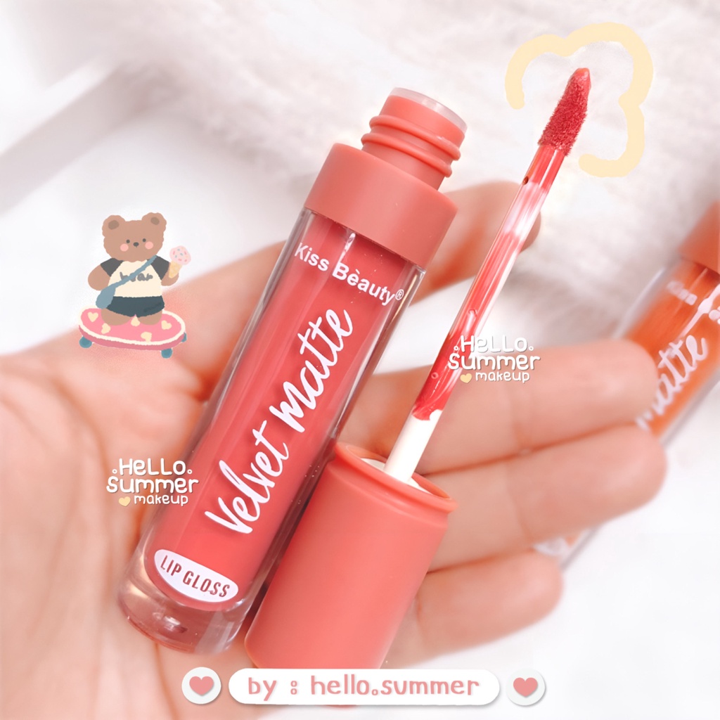Kiss Beauty Pink Velvet Matte Lipgloss Lipstick 4ml Longlasting &amp; Transferproof