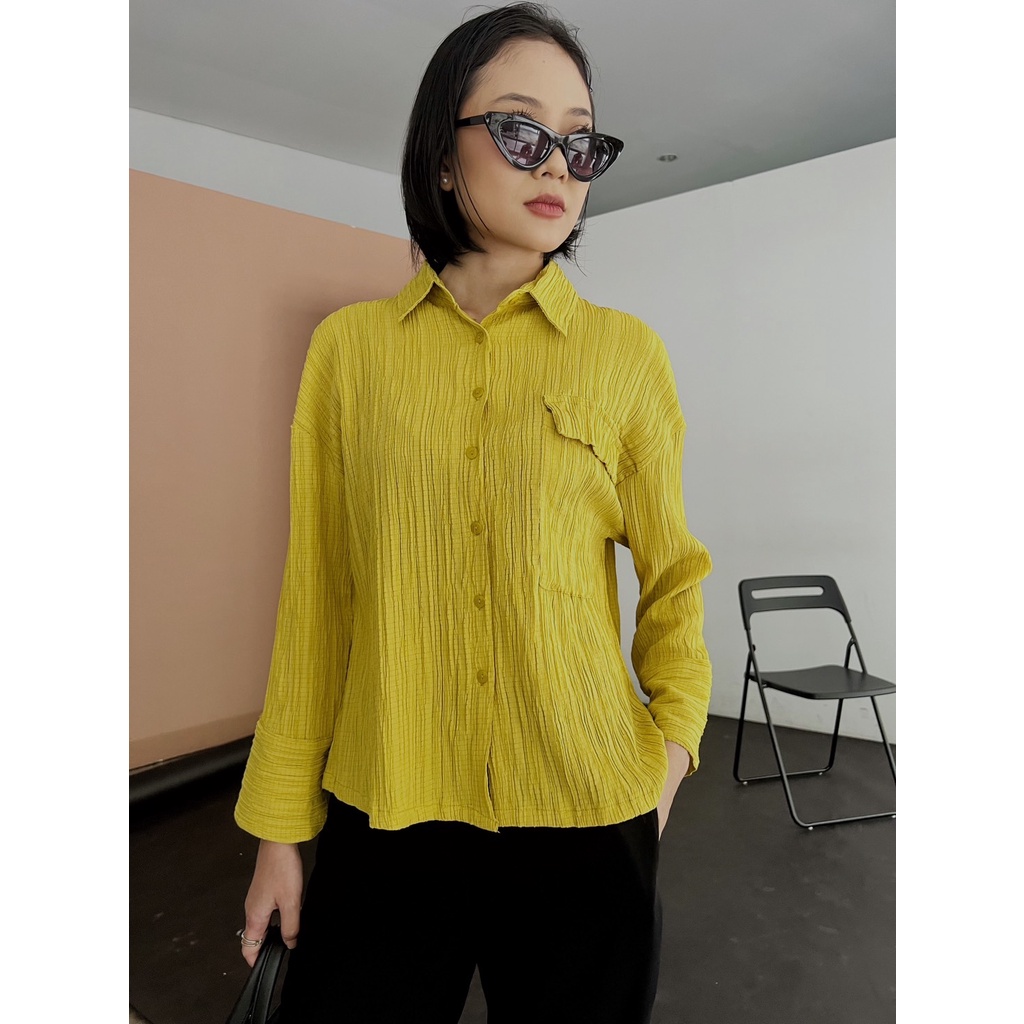 Myrubylicious MALINI SHIRT KODE H101 | SHIRT | KEMEJA WANITA | KEMEJA OVERSIZED | KEMEJA CRINCLE| KEMEJA LENGAN PANJANG | KEMEJA POLOS