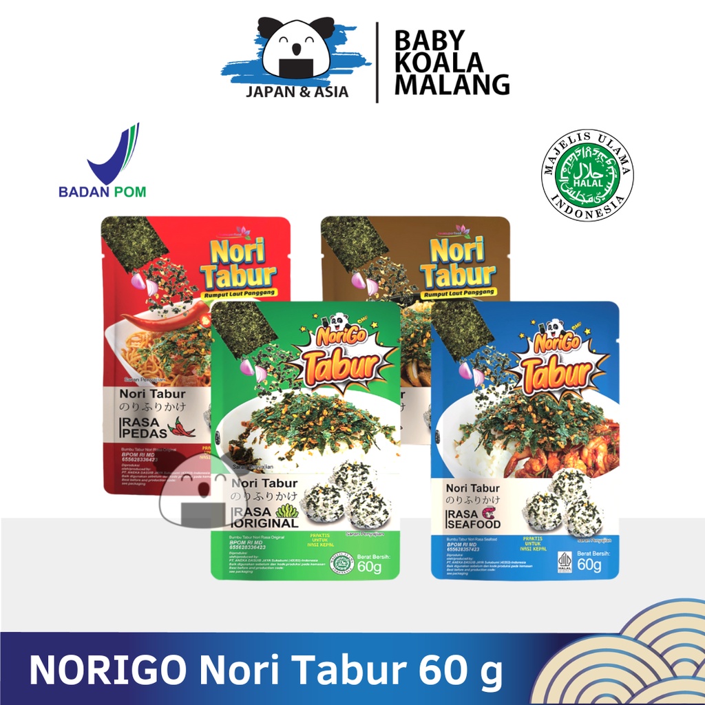 

NORIGO Nori Tabur 60 g Halal | Abon Nori | Taburan Rumput Laut Kering...