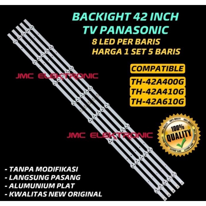 BACKLIGHT TV PANASONIC TH 42A400G 42A410G 42AS610G 42AS630G TH42A400G TH42A410G TH42AS610G TH42AS630G LAMPU LED BL 42 INC 42A400 42A410 42AS610 42AS630