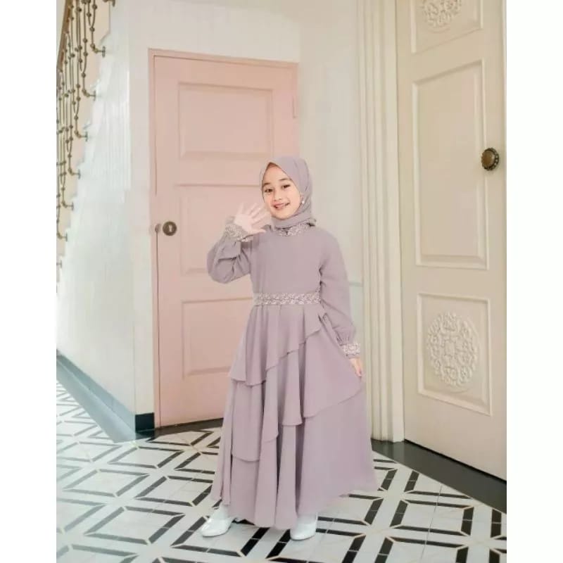 Baju Muslim Anak Tanggung Terbaru 2023 Mikayla Kids Bahan Ceruty Babydoll Premium Baju Gamis Anak Tanggung Kekinian Terbagus Baju Lebaran Terbagus 2023 Gamis Anak Kekinian Pakaian Muslim Anak Perempuan 2023 5 Variant Warna Terbaru