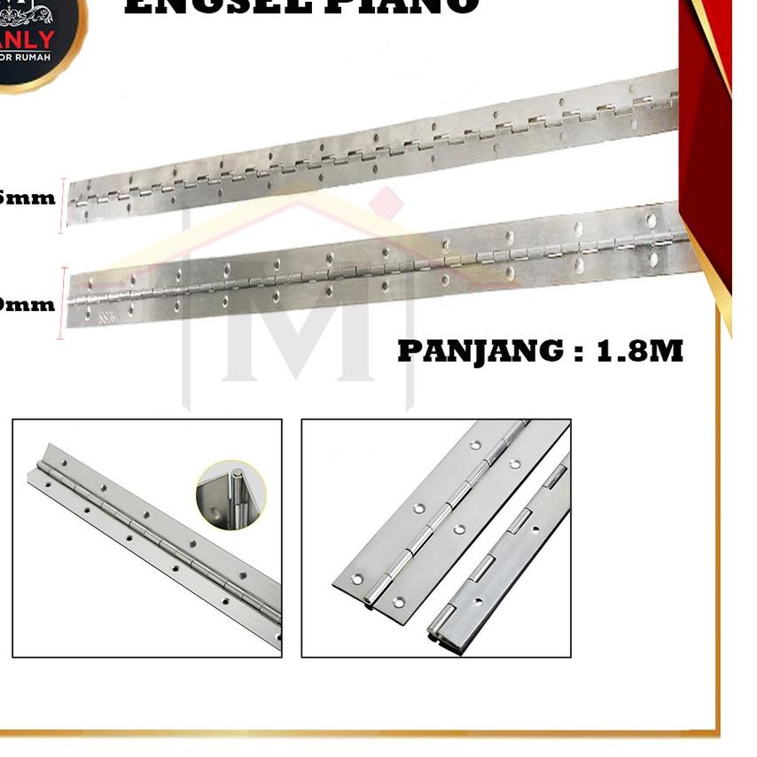 ➯ Engsel Piano 1.8 Meter / Engsel Lemari besi dapur/ Engsel Panjang Meteran /Engsel Lemari Per 1.8 M