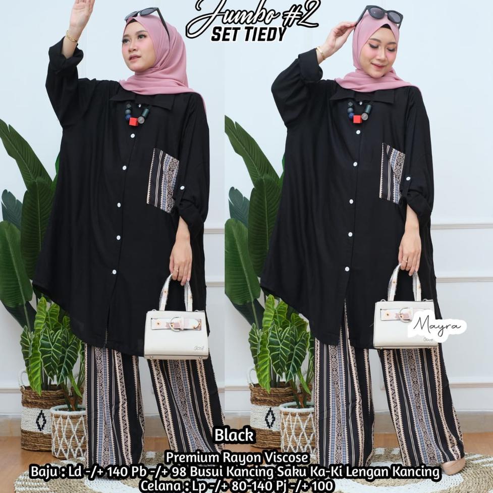 MURAH Mayra LD 130 - 140 Tiedy Set Jumbo 2 dan Ayra SIZE XXXL- XXXXL Baju Tunik Jumbo Atasan Muslim 