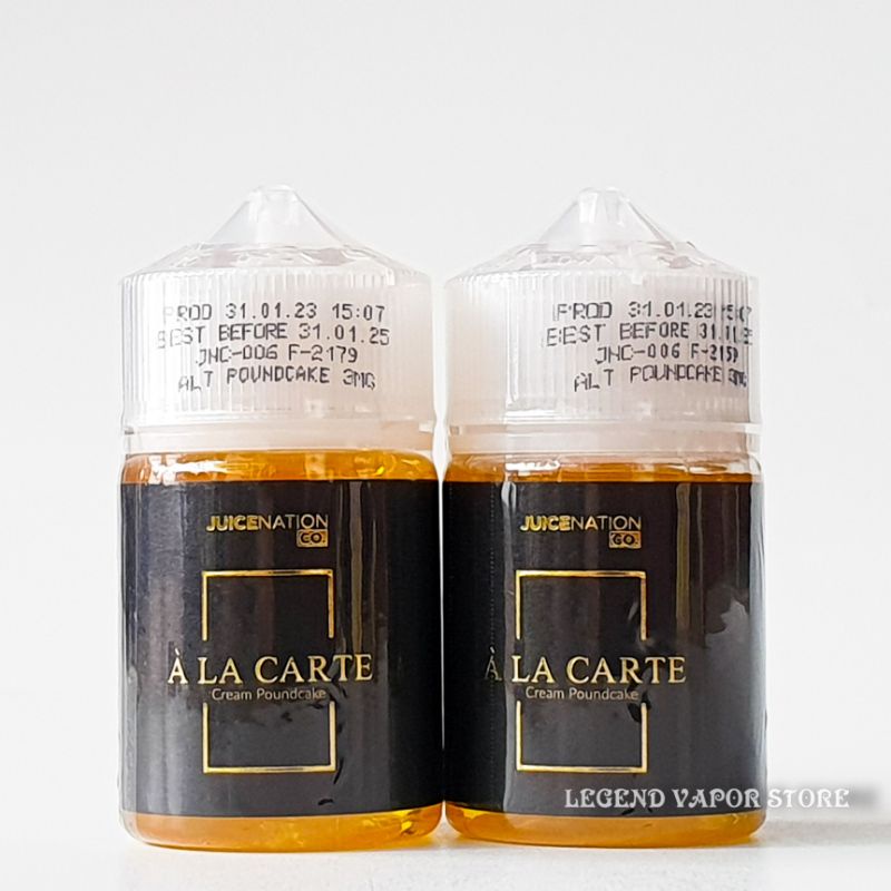 FREEBASE - ALA CARTE Cream Poundcake BY JUICENATION 60ML ORIGINAL