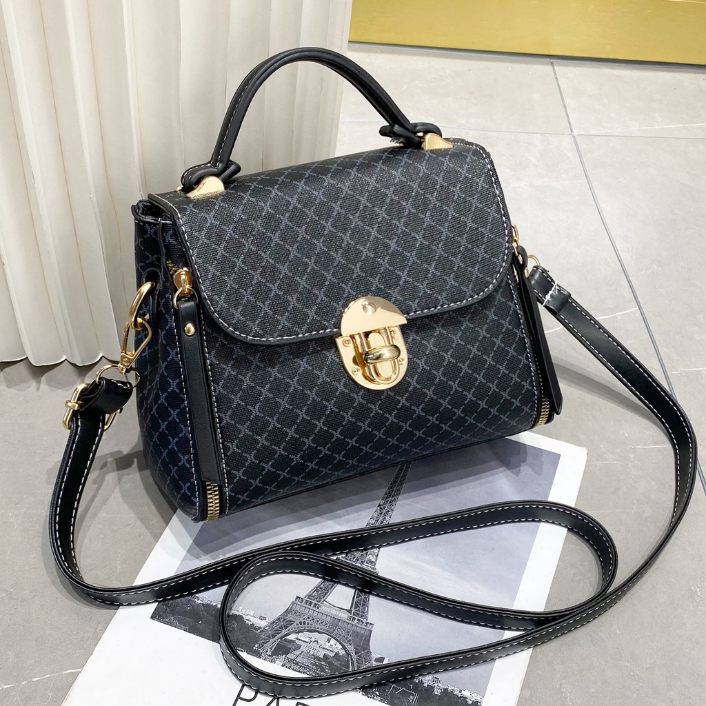 JK 3001 1KG MUAT 2PCS TAS SELEMPANG WANITA FASHION IMPORT HANDBAG MINI MOTIF ELEGAN E5665 P9073