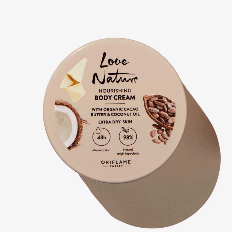 Love Nature Nourishing Body Cream/Shower Cream/Liquid Hand Soap With Organic Cacao Butter &amp;Coconut Oil